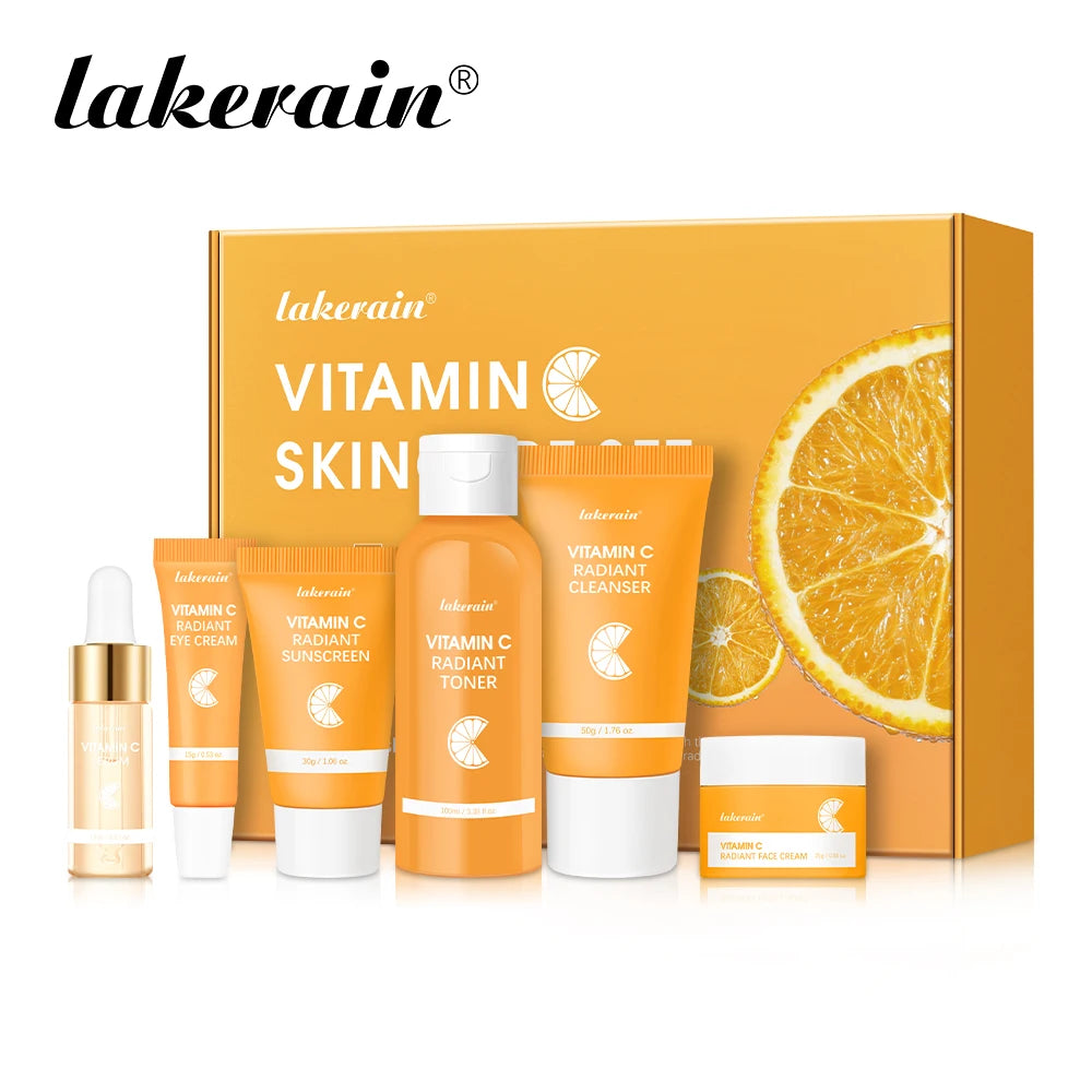 Vitamin C Enriched Skin Care Set - Combat Pigmentation & Fine Lines with Complete Routine Smooth Wrinkles, and Nurture Your Skin