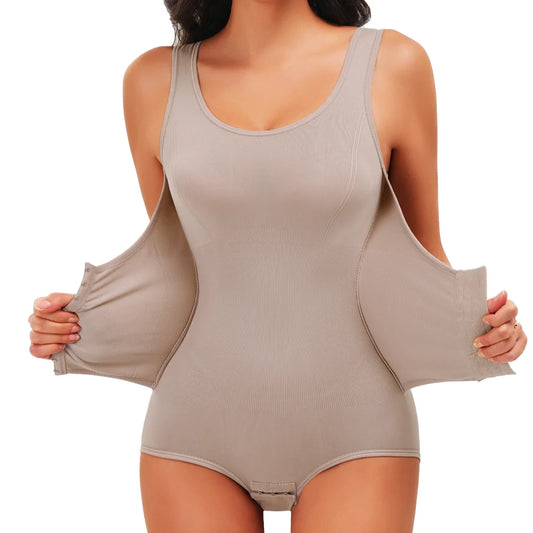 Bodysuit Shapewear with Belt Women Tummy Control Fajas Body Shaper Waist Trainer Slimming Cincher Corset Tops Gym Belly Trimmer